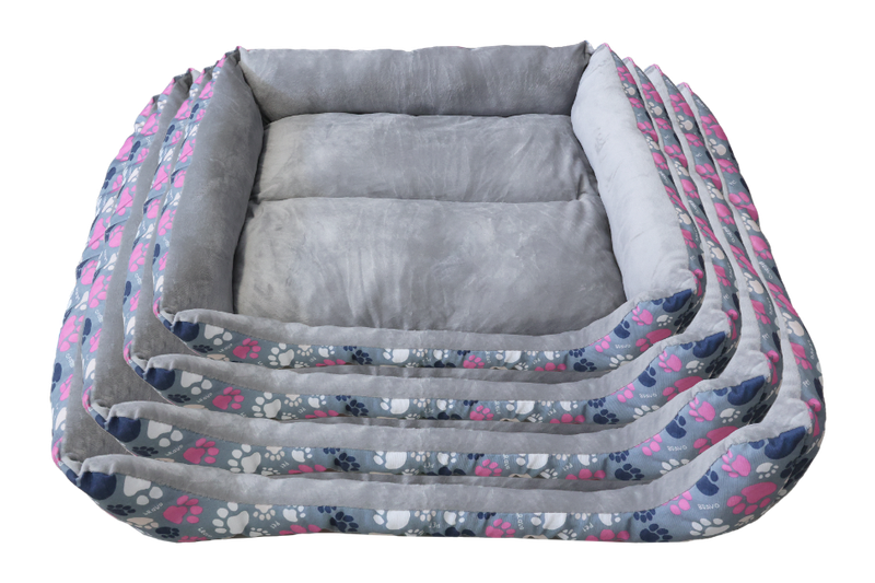 Legowisko dla psa szare S prostokątne PAWPRINT 41x30cm zdjęcie 4