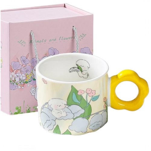 kwiatowy kubek z łyżeczką 280 ml + pudełko na prezent kb01zo na Arena.pl