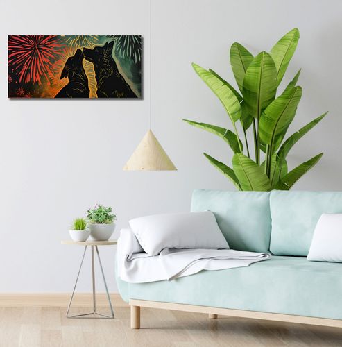 Obraz 70x30cm Psi Uścisk na Arena.pl