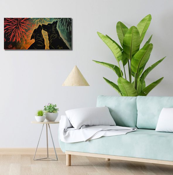 Obraz 70x30cm Psi Uścisk zdjęcie 2