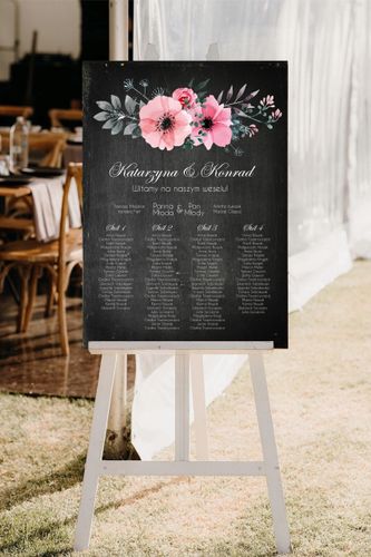 Plan stołów weselnych ROZMIESZCZENIE gości wesele tablica 100x70 na Arena.pl