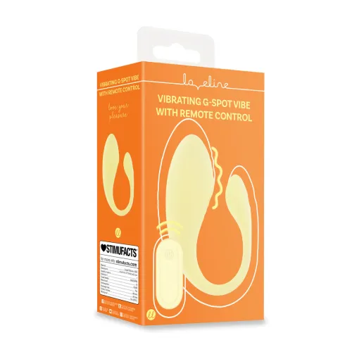 loveline g-spot remote control vibe żołty - 10 trybow, model c-shape na Arena.pl