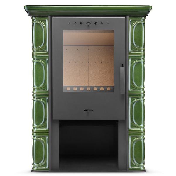 PIEC KAFLOWY kominek koza stalowy wkład ELDUR OLIVE zdjęcie 1