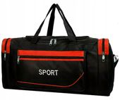 DUŻA TORBA SPORTOWA TRENINGOWA 25L CZARNA BAGAŻ NA SIŁOWNIĘ BASEN PODRÓŻNA