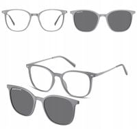 2w1 Okulary Korekcyjne Zerówki z NAKŁADKĄ PRZECIWSŁONECZNĄ z Polaryzacją