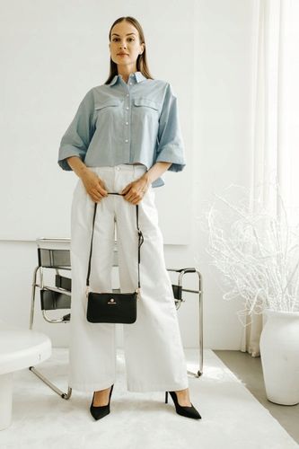 BETLEWSKI Mała torebka wizytowa kopertówka dwa paski wygodna sztywna na Arena.pl