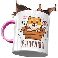 Kubek Różowy Śmieszny Uszanowanko Prezent Z Nadrukiem Ze Zdjęciem