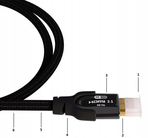 Kabel PRZEWÓD HDMI 2.1 MIEDŹ 8K 60HZ 4K 120Hz 48Gbps MOCNY UHS PRO do TV 2m na Arena.pl