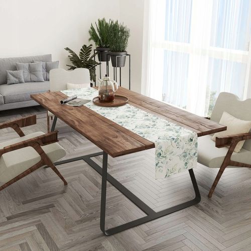 BIEŻNIK OBRUS NA STÓŁ MATOWY GŁADKI 40X220 CM DEKORACYJNY LIŚCIE WZÓR 073 na Arena.pl