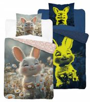 Pościel bawełniana fluorescencyjna 160x200cm Królik