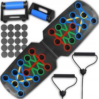 Deska do pompek ćwiczeń PUSH UP wielofunkcyjna 16w1 + GUMY oporowe uchwyty