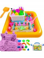 PIASEK KINETYCZNY 3KG FOREMKI + BASEN PIASKOWNICA FIOLETOWY