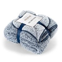 Miękki koc barankowy KOALA 70X160 granatowy+biały