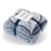 Miękki koc barankowy KOALA 70X160 granatowy+biały