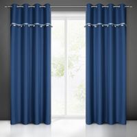 Zasłona gotowa na przelotkach CAR 140x250 ciemnoniebieska z taśmą