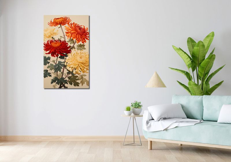 Obraz 60x100cm Tańczące Chryzantemy zdjęcie 2