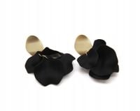 Kolczyki wiszące płatki akryl mat czarny 7,5cm