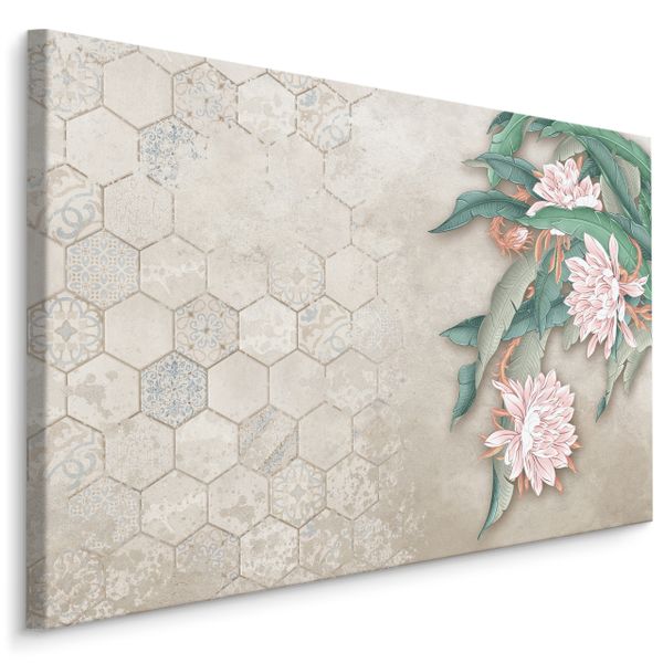 Obraz Ścienny Do Jadalni KWIATY Mozaika Marokańska Abstrakcja 30cm x 20cm zdjęcie 1