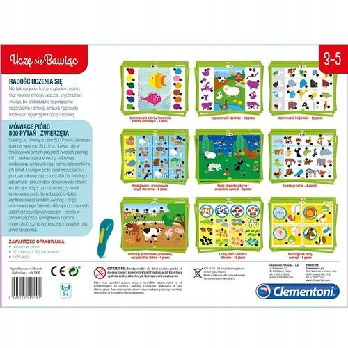 Gra edukacyjna Clementoni Mówiące pióro 500 pytań Zwierzęta Clementoni na Arena.pl