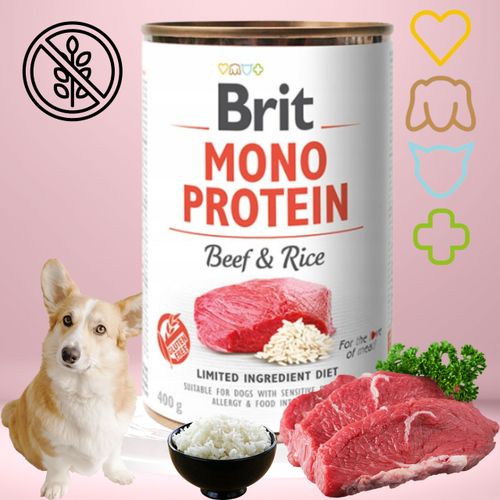 mokra karma dla psa brit mono protein beef & rice 400g wołowina z ryżem na Arena.pl