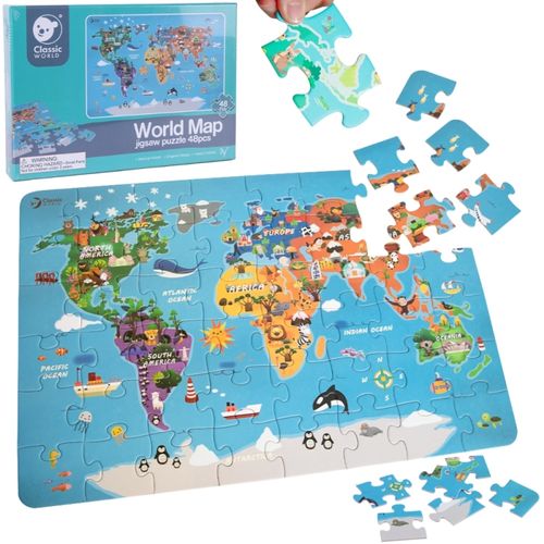 CLASSIC WORLD Puzzle Drewniane Mapa Świata na Arena.pl