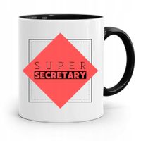 Kubek Czarny Prezent Dla Sekretarki Super Z Nadrukiem Ze Zdjęciem