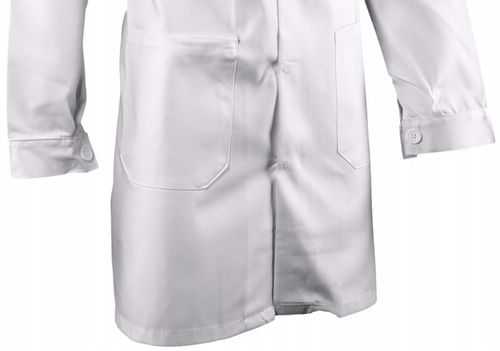 FARTUCH LABORATORYJNY MEDYCZNY męski BIAŁY kitel MOCNY zatrzaski napy BHP na Arena.pl