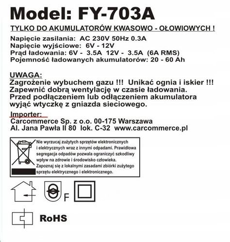 Prostownik Samochodowy Ładowarka 6V / 12V 6A na Arena.pl