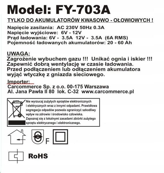 Prostownik Samochodowy Ładowarka 6V / 12V 6A zdjęcie 6