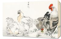 Obraz 60x40cm Domestic Fowl, Kashu Japoński Vintage do Salonu