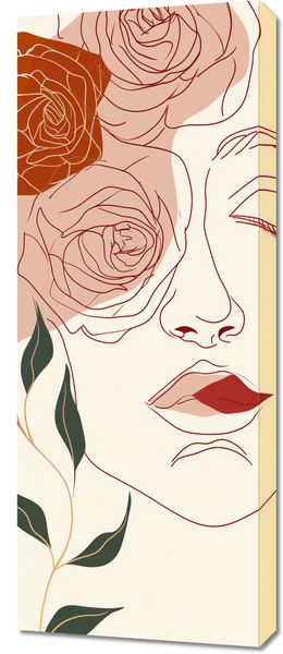 Obraz 40x100cm Beż i Twarz zdjęcie 1