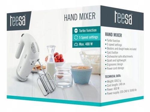 Mikser Ręczny Turbo 400W 5 Prędkości Tsa3536 na Arena.pl
