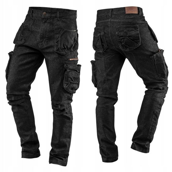 NEO Spodnie robocze JEANS elastan DENIM czarne M zdjęcie 1