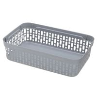 Koszyk organizer pojemnik do przechowywania plastikowy 22x14,5x6 cm szary