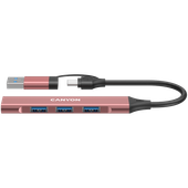CANYON HUB DS-02 4 w 1 USB-A/C Różowy