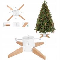 STOJAK POD CHOINKĘ CHOINKOWY DREWNIANY METAL BIAŁY PODSTAWKA DO 2,5M COIL
