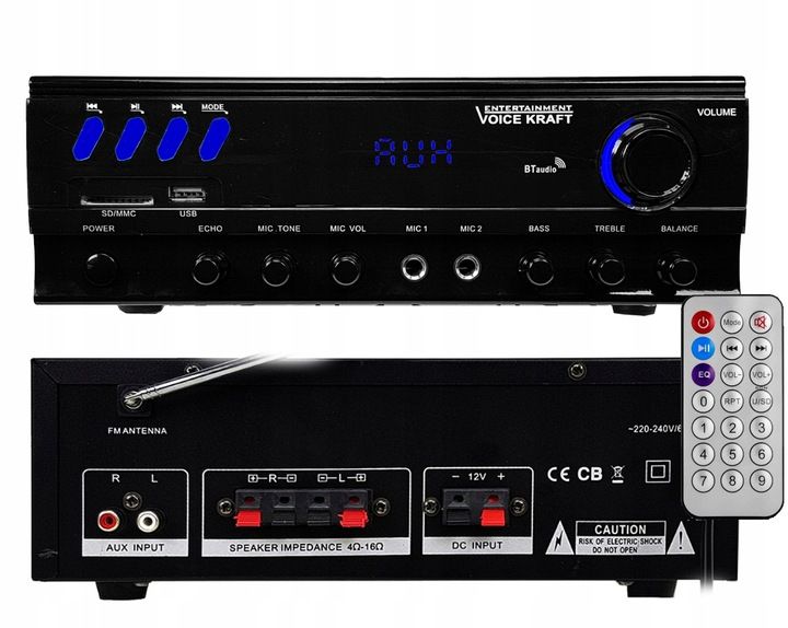 ZESTAW NAGŁOŚNIENIA 600W KOLUMNY GŁOŚNIKOWE + 2 MIKROFONY KARAOKE BLUETOOTH zdjęcie 9