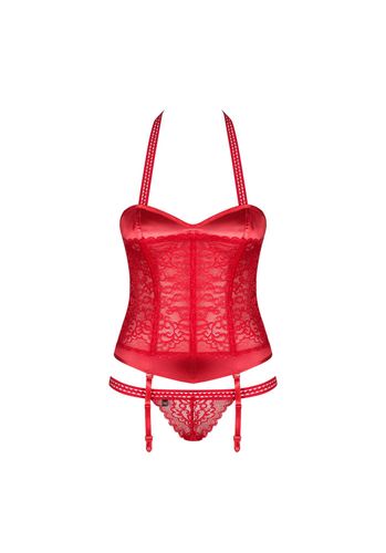 gorset z stringami obsessive flameria czerwony s/m na Arena.pl