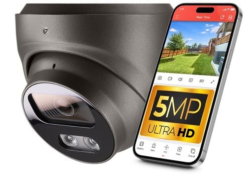 Kamera IP do Monitoringu PoE 5MPx 2.8mm + AUDIO, IP67 Kopułowa SZARA na Arena.pl