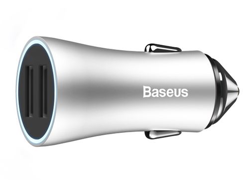 Ładowarka Samochodowa 2xUSB Baseus FastCharge 2.4A srebrny na Arena.pl