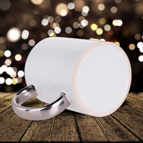 Kubek z uszkiem SILVER z Twoim nadrukiem na Arena.pl