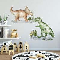 Naklejki Zestaw Tyranozaur Triceratops DK398 XL