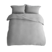 Komplet Pościeli z Mikrofibry 135x200 2 Poduszki 50x90 Szare Zamek