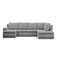 Duży narożnik U, prawostronny, BOSCO, sztruks, 300 cm, szary | TYLETEGOTU