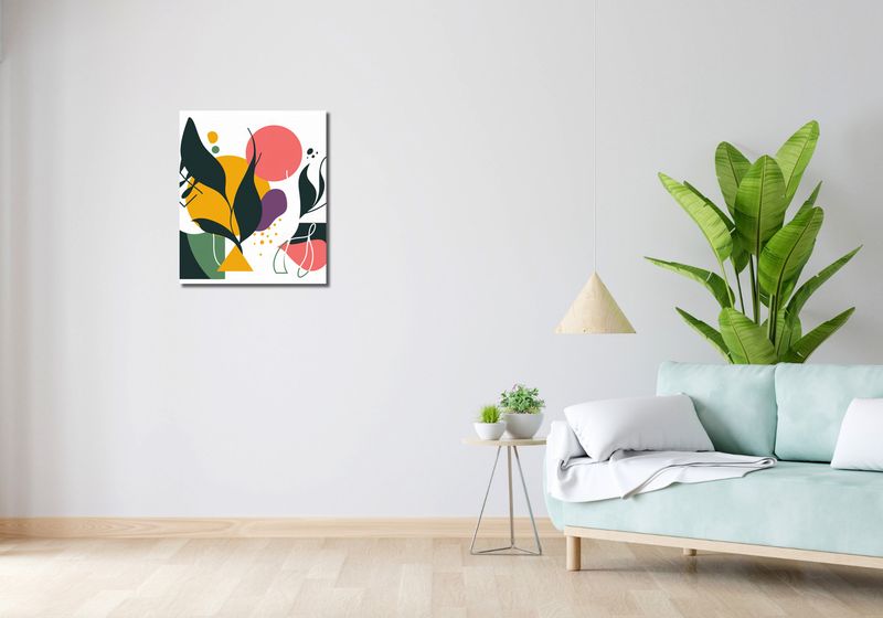 Obraz 50x60cm Kolorowa Abstrakcja Botaniczna zdjęcie 2