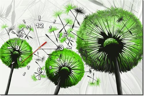 60CM 40CM ZEGAR OBRAZ LIMONKOWE DMUCHAWCE DRUK PŁÓTNO RAMA na Arena.pl