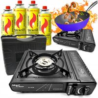 KUCHENKA TURYSTYCZNA NA GAZ przenośna + 4 KARTUSZE gazowe nabój