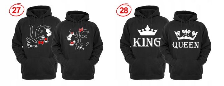 ZESTAW DWÓCH BLUZ Z KAPTUREM DLA ZAKOCHANYCH PAR zdjęcie 7