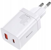 2 x BASEUS ŁADOWARKA SIECIOWA DO TELEFONU ZASILACZ USB-A + USB-C QC PD 3.0