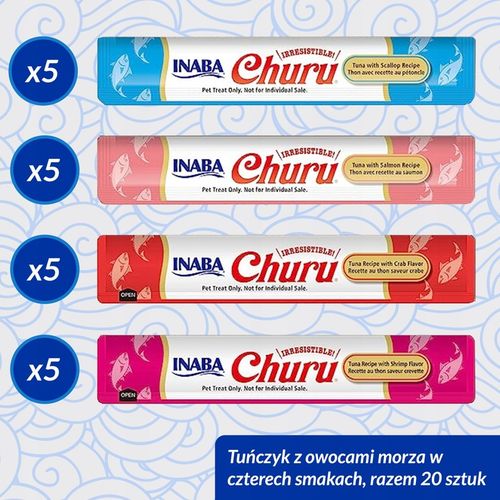 INABA CAT CHURU Przysmak dla KOTA tuńczyk owoce morza 20x14g na Arena.pl